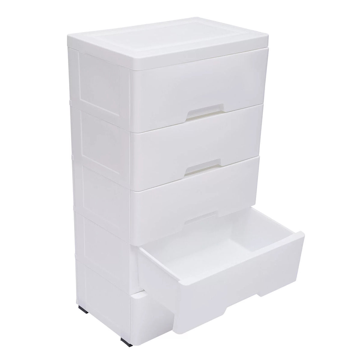 White 5 Drawers Plastic Dresser U102