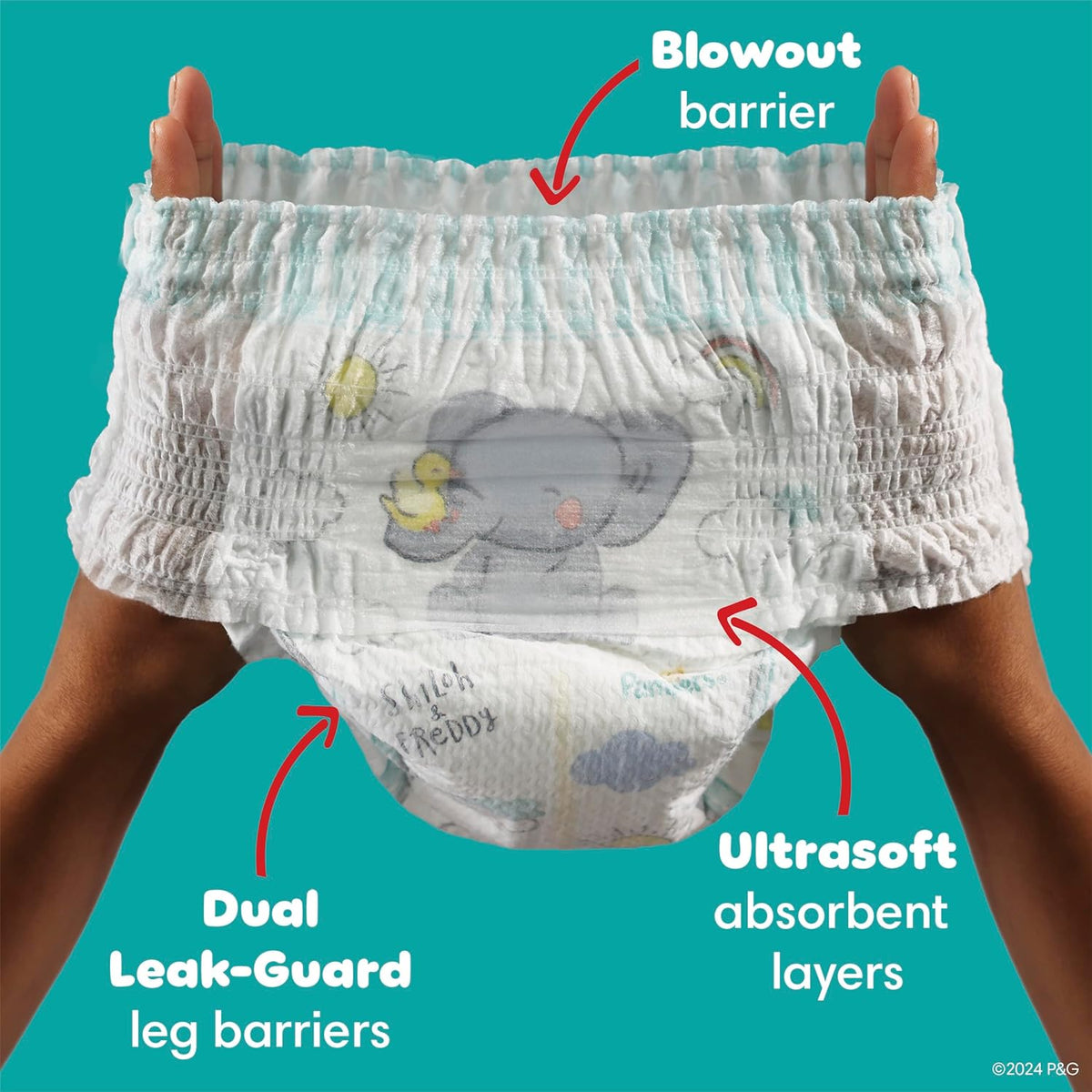 Size 3 Pull-On Diapers, 156 Count, with 336 Baby Wipes D31068