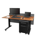Height Adjustable Standing Desk with 2 Drawer File Cabinet N7599