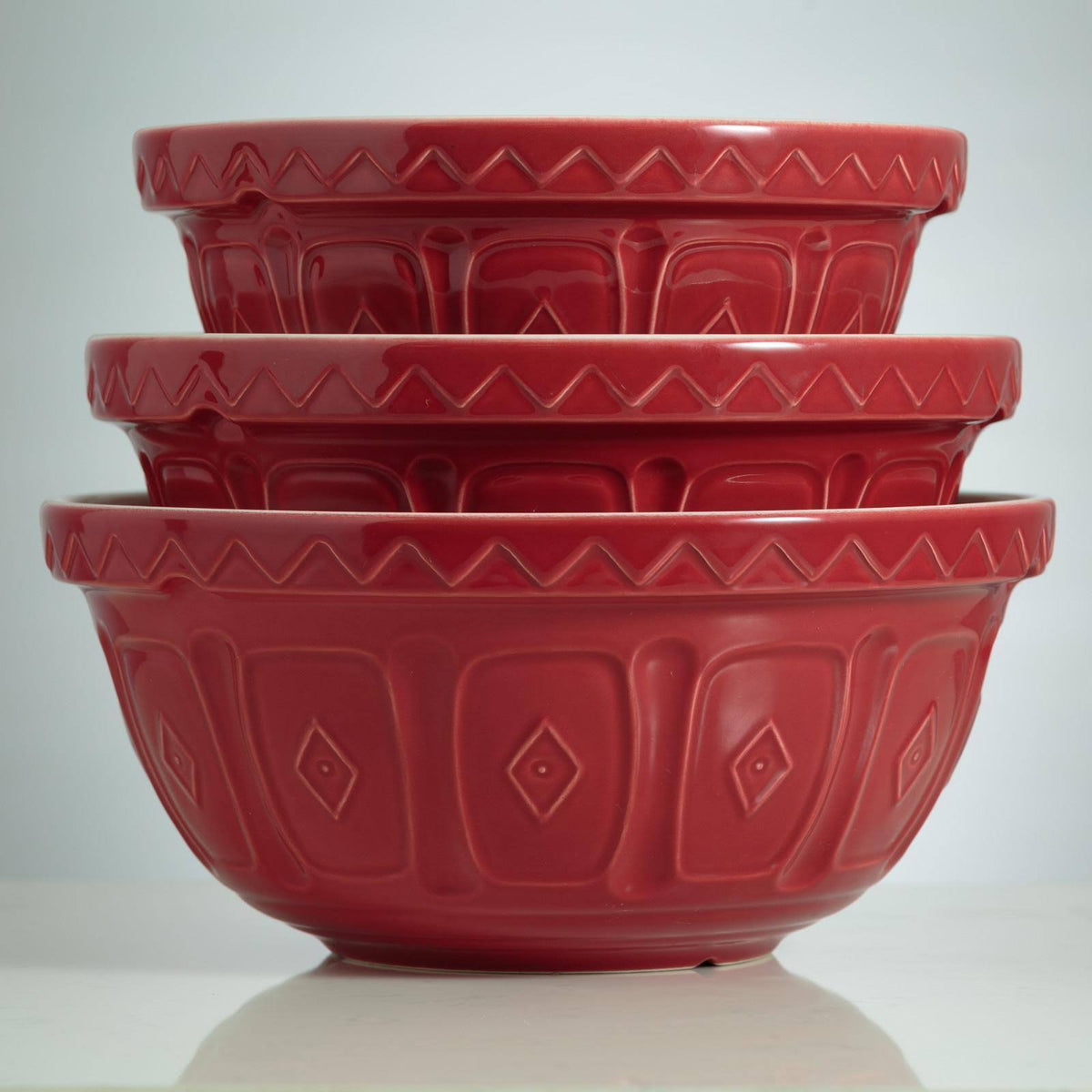 3-Piece Red Mixing Bowl Set I43442
