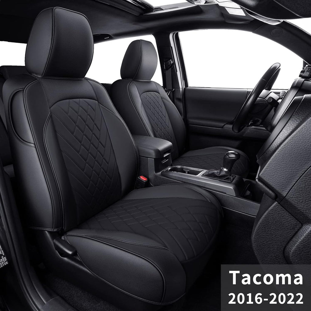 Black Faux Leather Seat Covers for Tacoma Crew Cab B97326