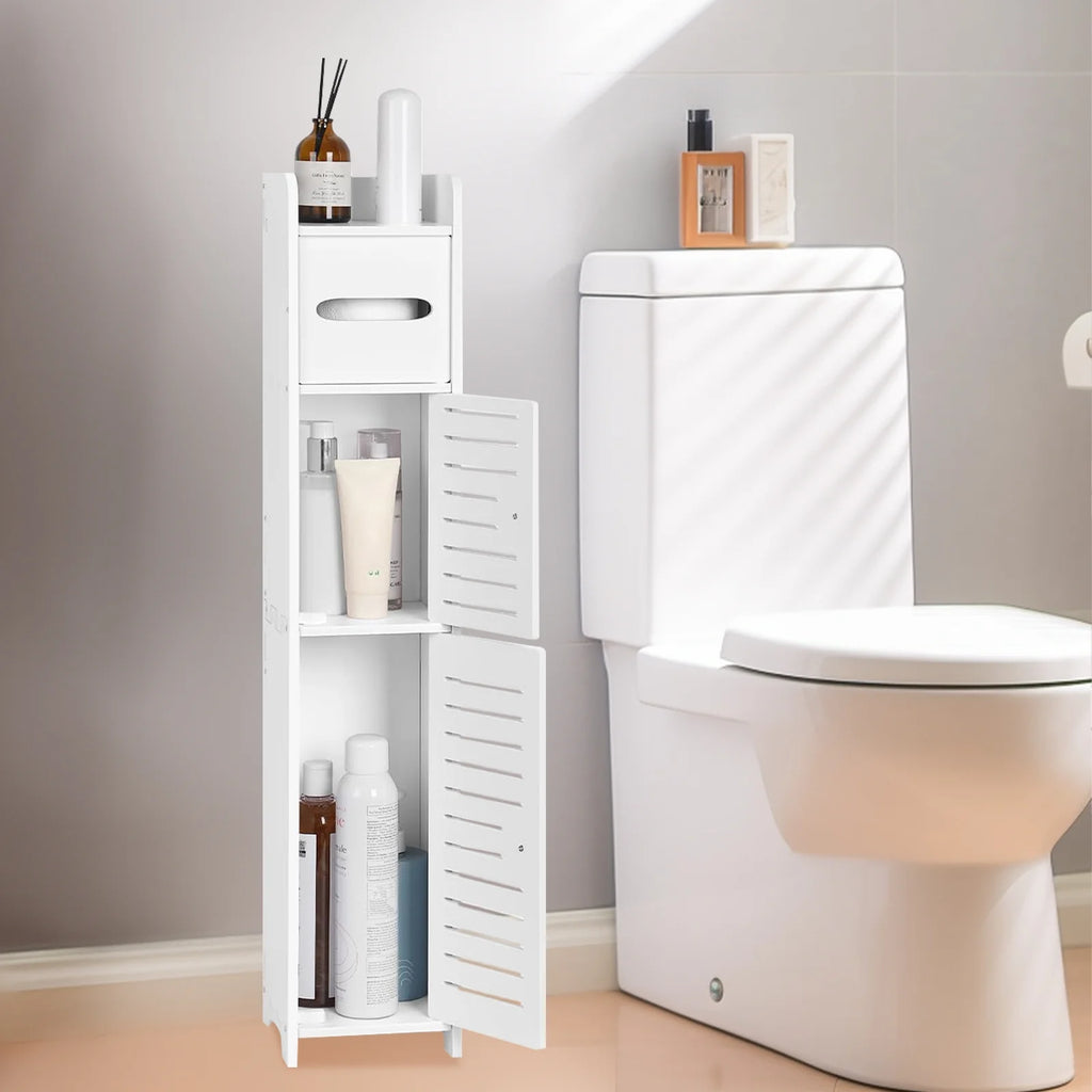 White Freestanding Bathroom Storage Shelf F2426