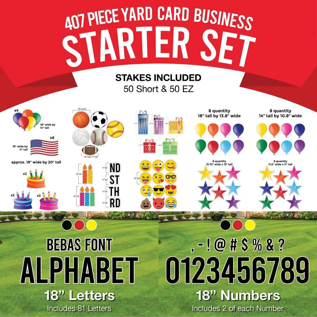 407 Piece Yard Sign Starter Kit with Stakes I9753