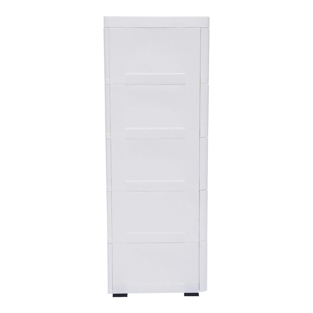 White 5 Drawers Plastic Dresser U102