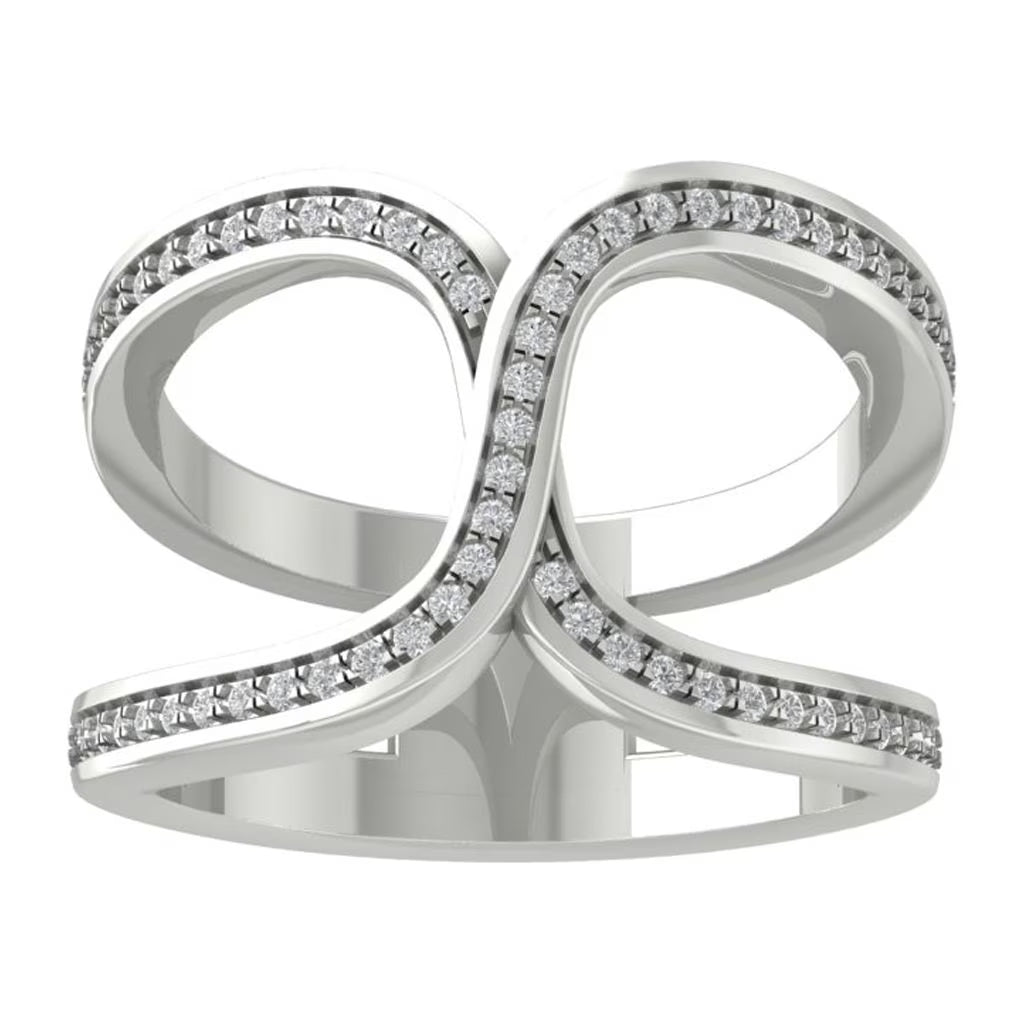 14K White Gold Lab Grown Diamond Band Ring Size 5 F613