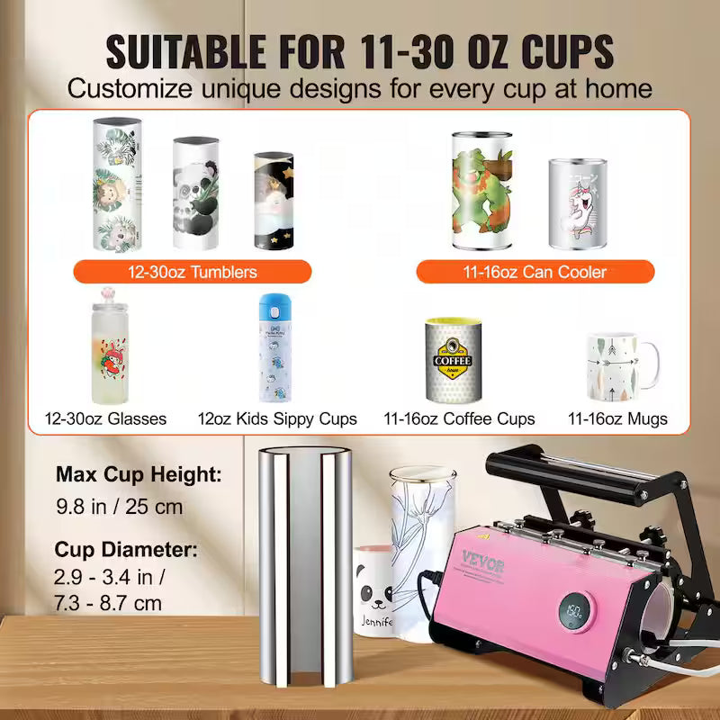 11-30 oz Tumbler Heat Press Machine W1542