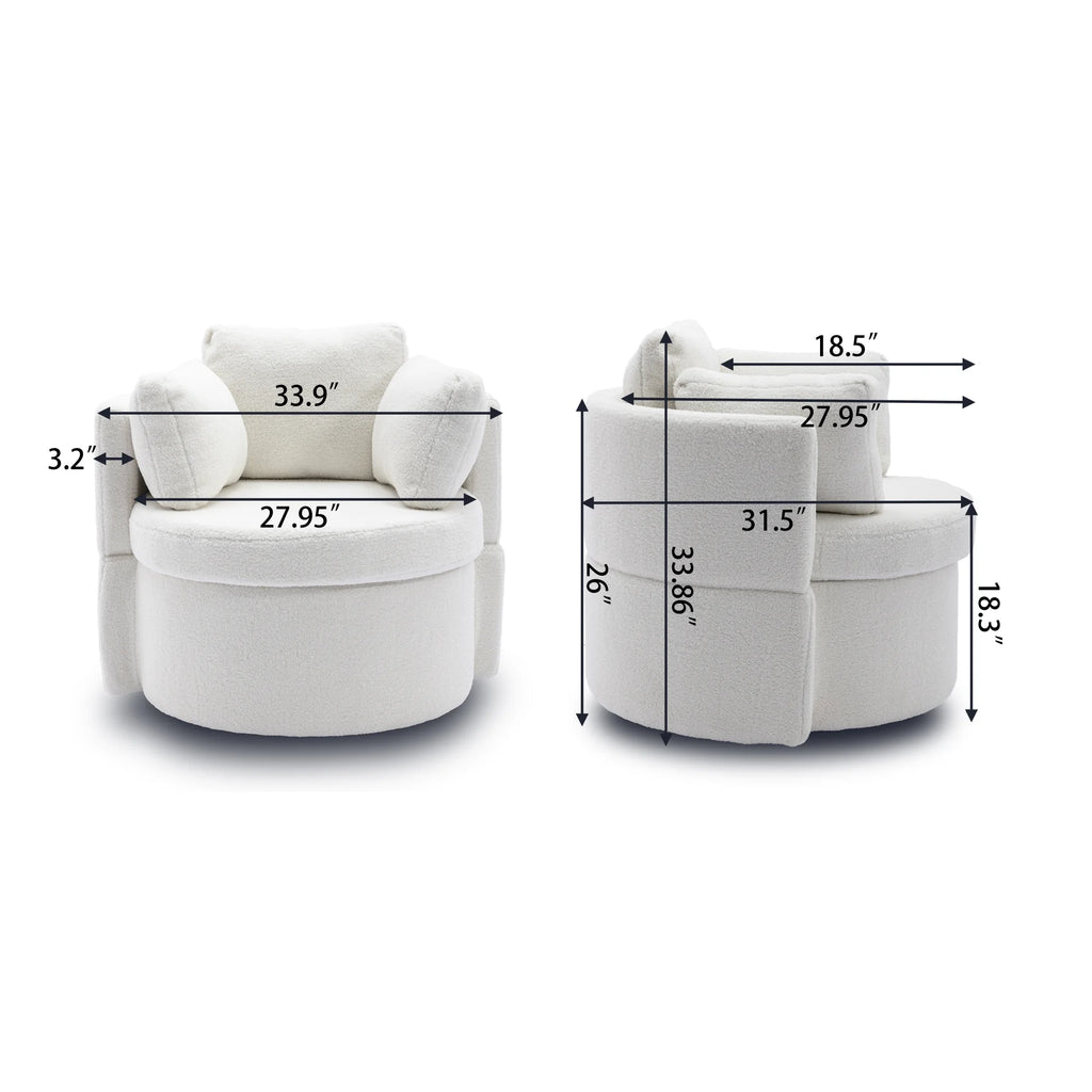 Ivory Swivel Storage Chair X737