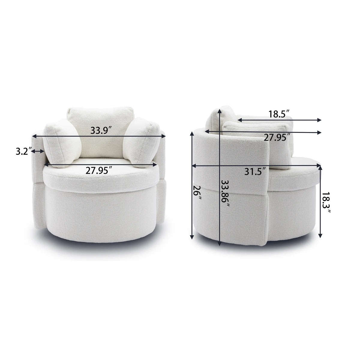 Ivory Swivel Storage Chair X737