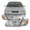 2000 2001 Toyota Camry Chrome Housing Headlights Lamp Assembly Replacement W5895
