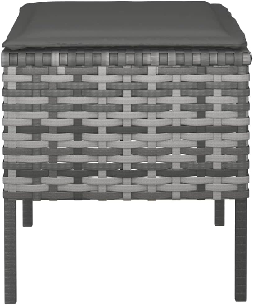 4 pcs Gray Poly Rattan Outdoor Sectional Patio Furniture Set with Cushions W561