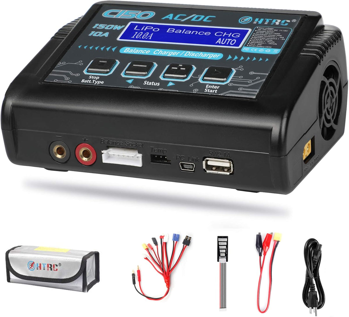 150W 10A 1-6S AC/DC LiPo Battery Balance Charger X108341