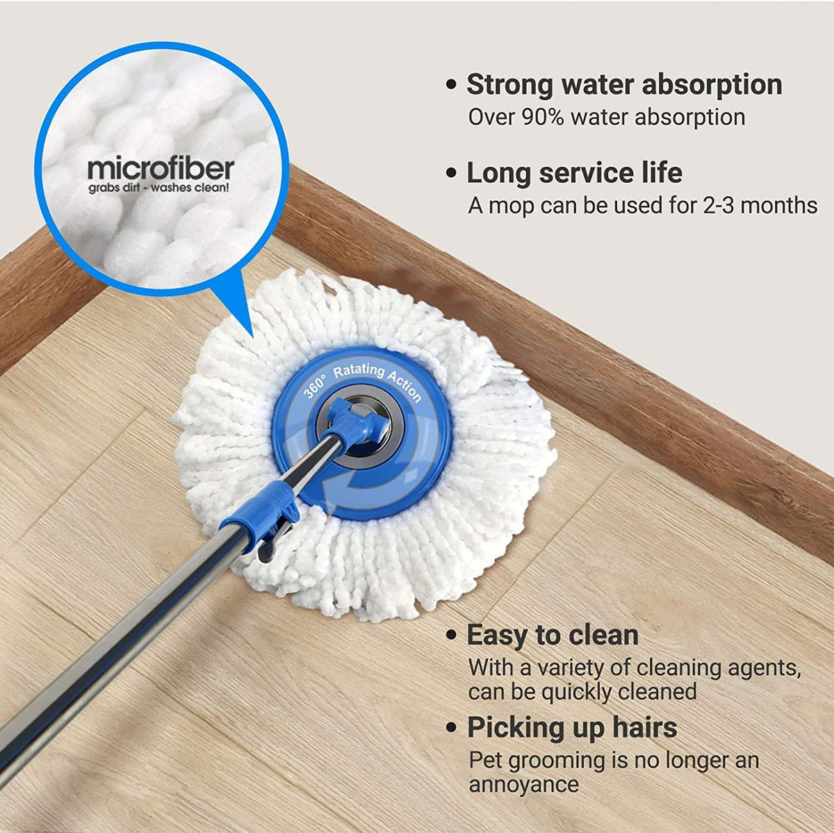 Spin Mop and Bucket with Wringer and Foot Pedal K39728