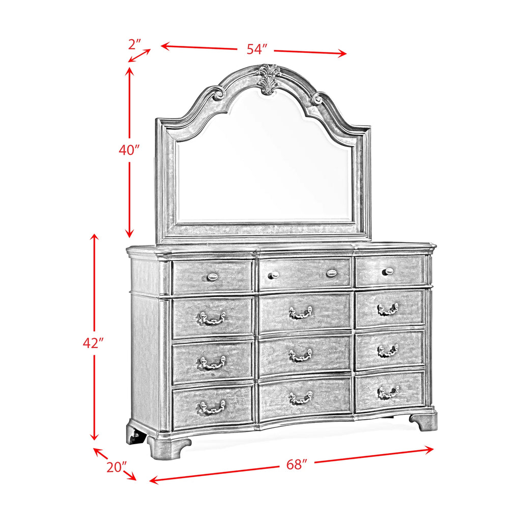 Dark Cherry Dresser with Mirror X657624