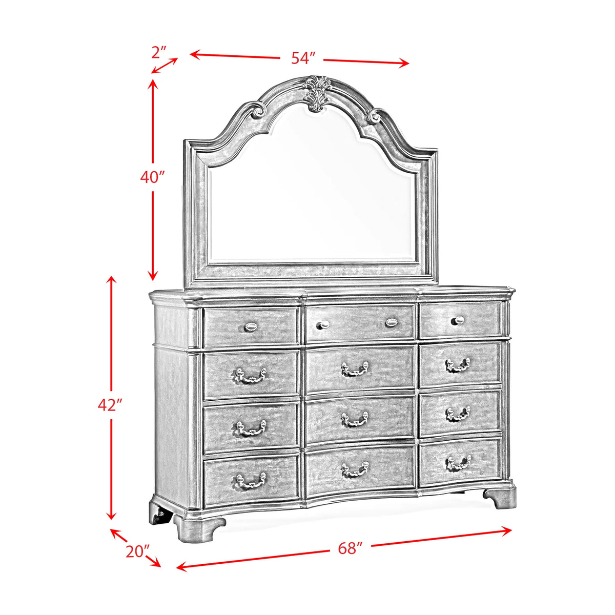 Dark Cherry Dresser with Mirror X657624