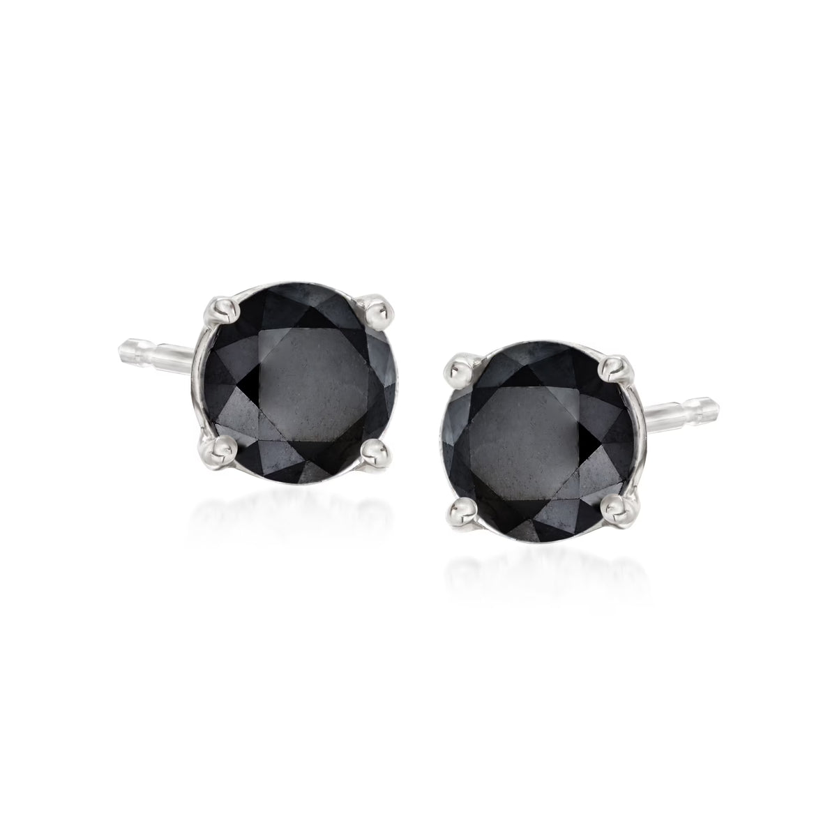 Black Diamond Stud Earrings in Sterling Silver X64821
