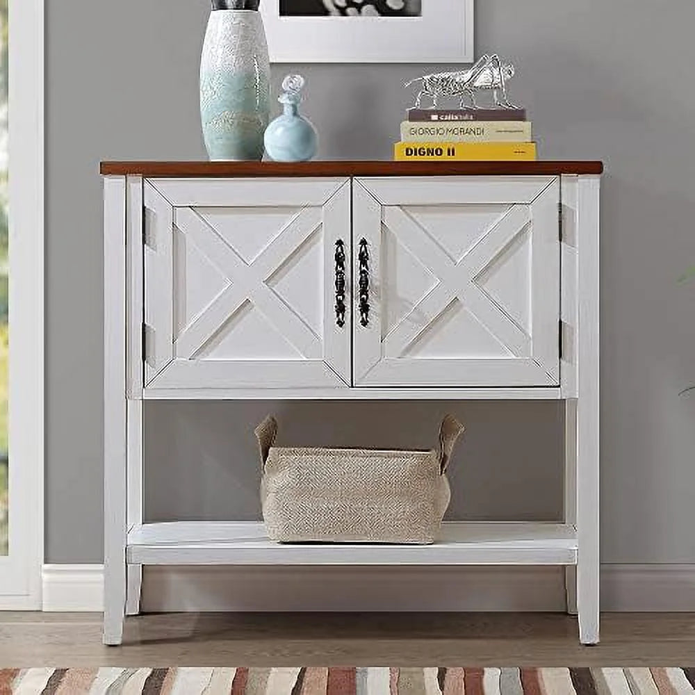 Console Table with 3 Cabinets and 1 Open P30014