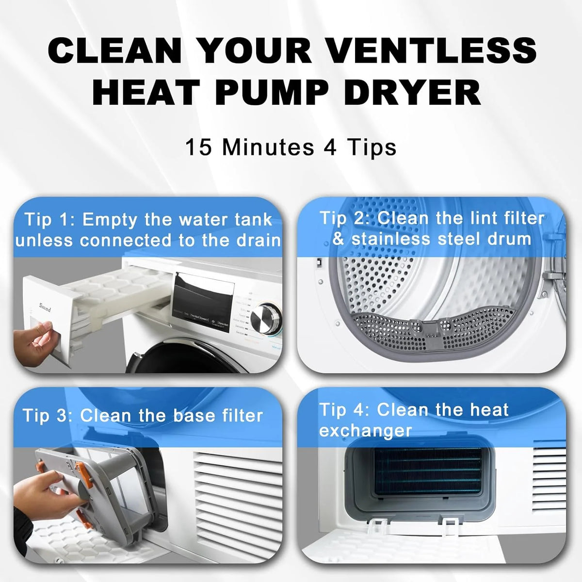 4.4 Cu ft Ventless Heat Pump Front Load Clothes Dryer H117397