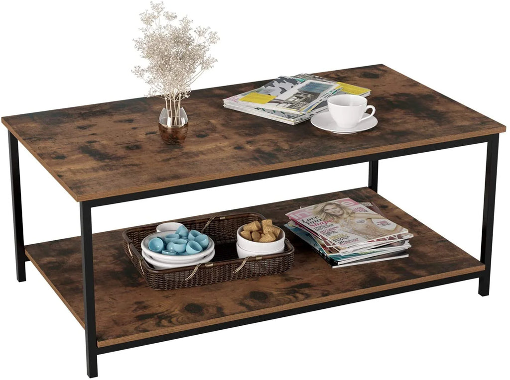 2-Tier Coffee Table with Storage Shelf C340045