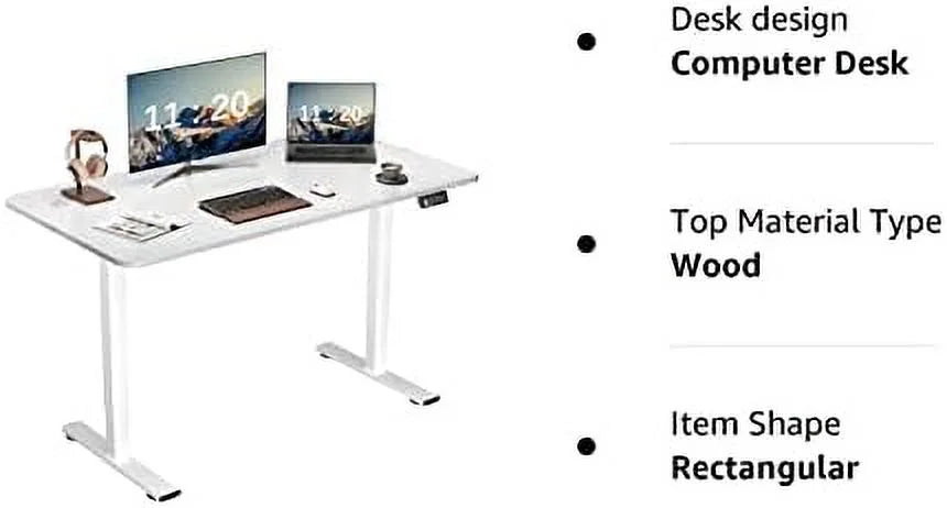 Electric Adjustable Standing Desk 55 x 24 with Memory Preset V1070