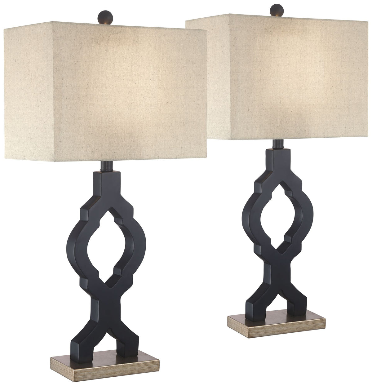Set of 2 Black Table Lamps A6677