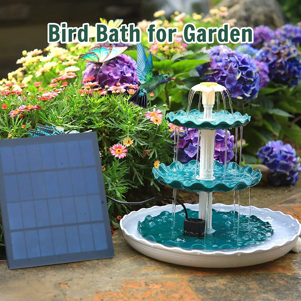 3 Tiered Bird Bath with 3.5W Solar Pump Z4731