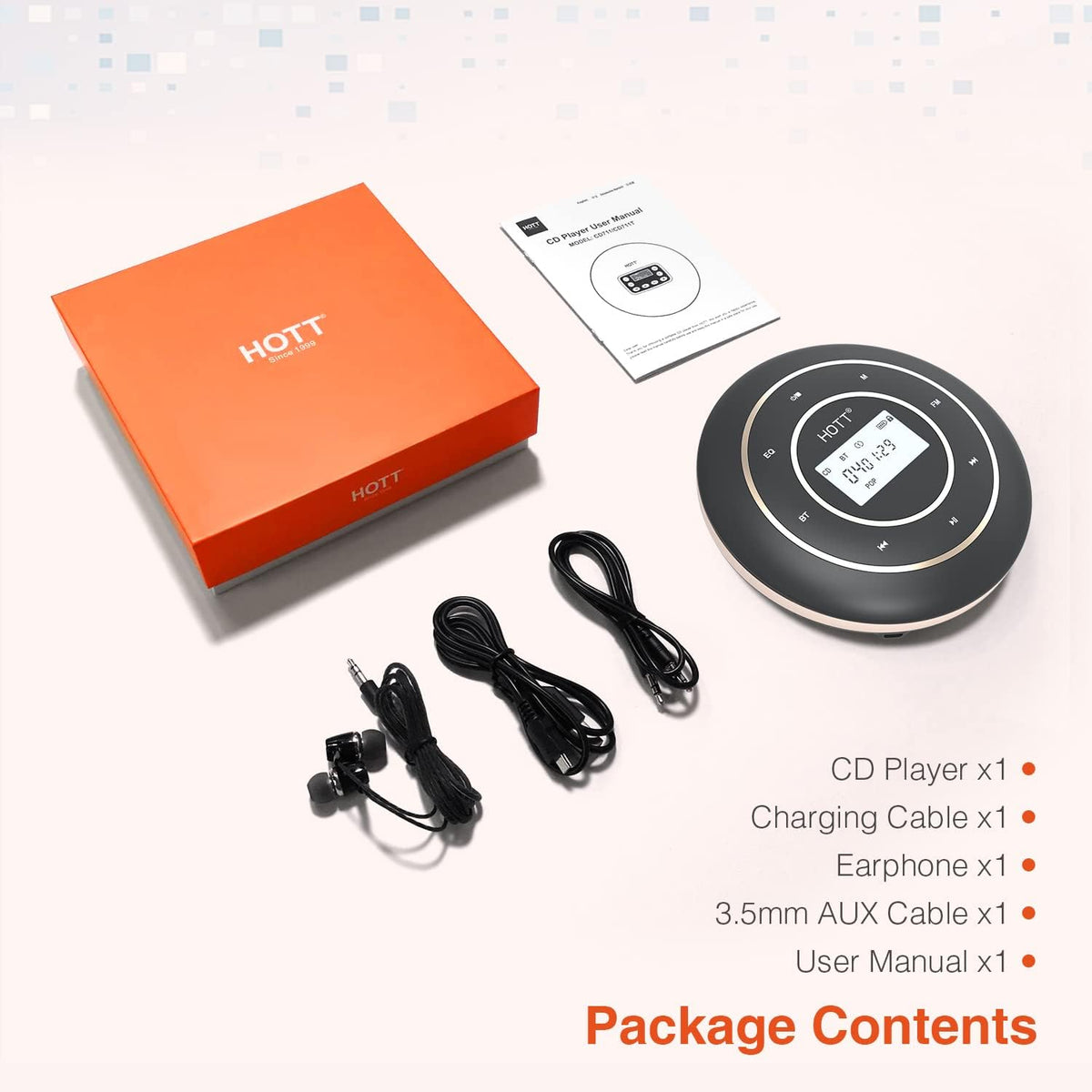 Portable CD Player with Bluetooth and FM Transmitter X850622