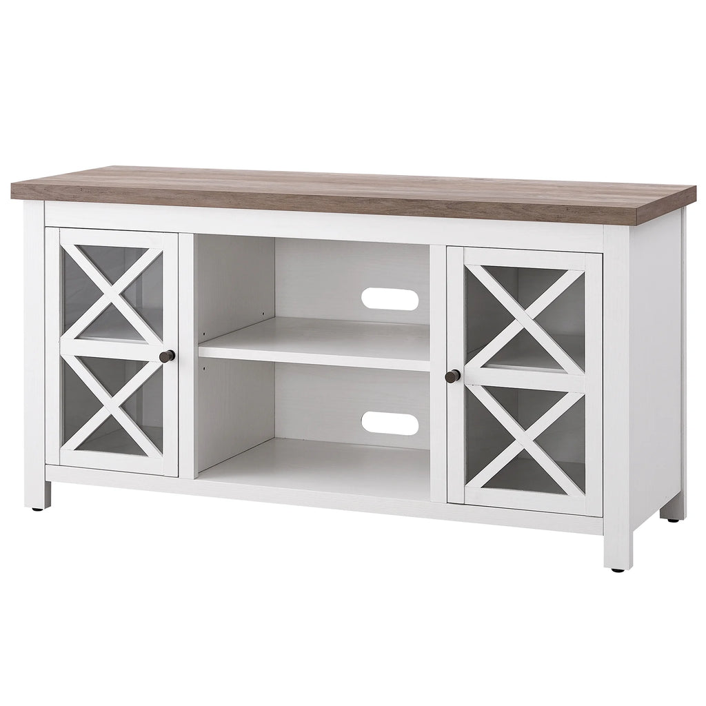 White Gray Oak Rectangular TV Stand E8857