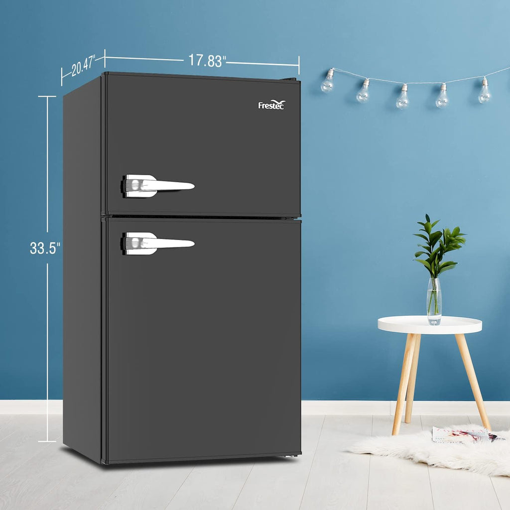 3.2 Cu.Ft Compact Refrigerator with 2 Doors, Mini Fridge with Freezer, Black F4576