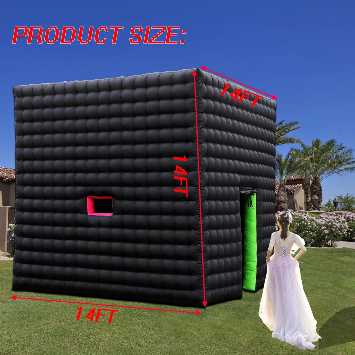 Large Black Inflatable Cube Tent 14x14x14Ft H59870