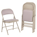 Steel Folding Chair with Fabric Back and Seat, Tan, 4/Carton C26008
