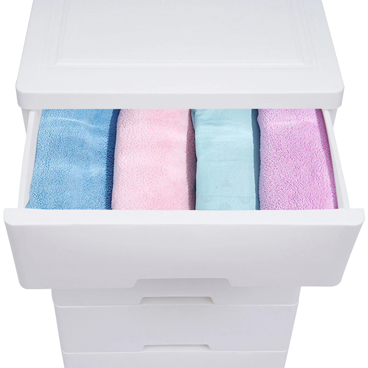 White 5 Drawers Plastic Dresser U102