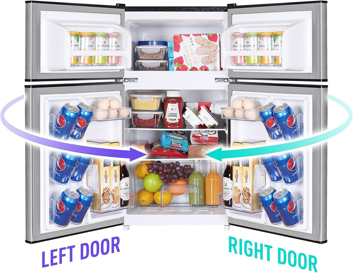 3.2 Cu.Ft Compact Refrigerator with 2 Doors, Mini Fridge with Freezer, Black F4576
