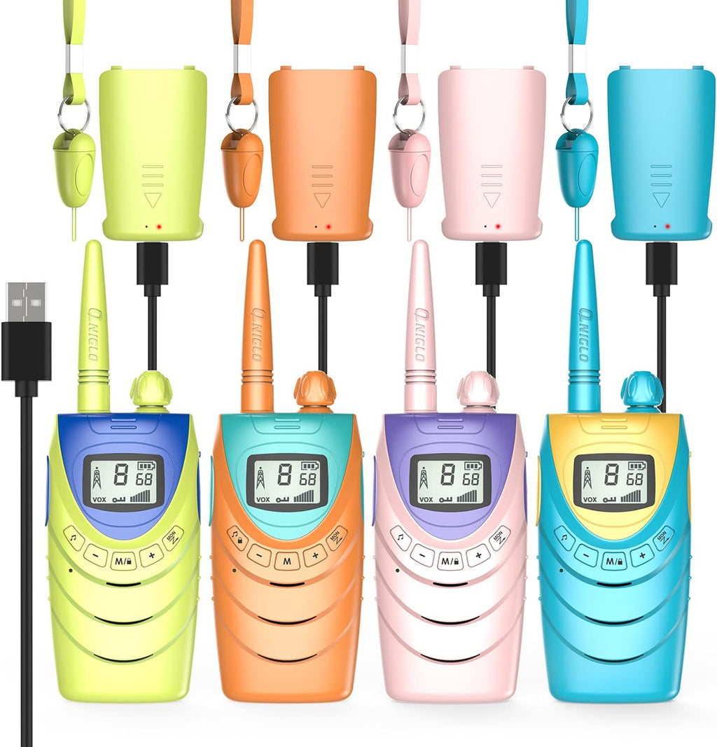 4 Pack Rechargeable Walkie Talkies, 22 Channels FRS 2 Way Radios S251378