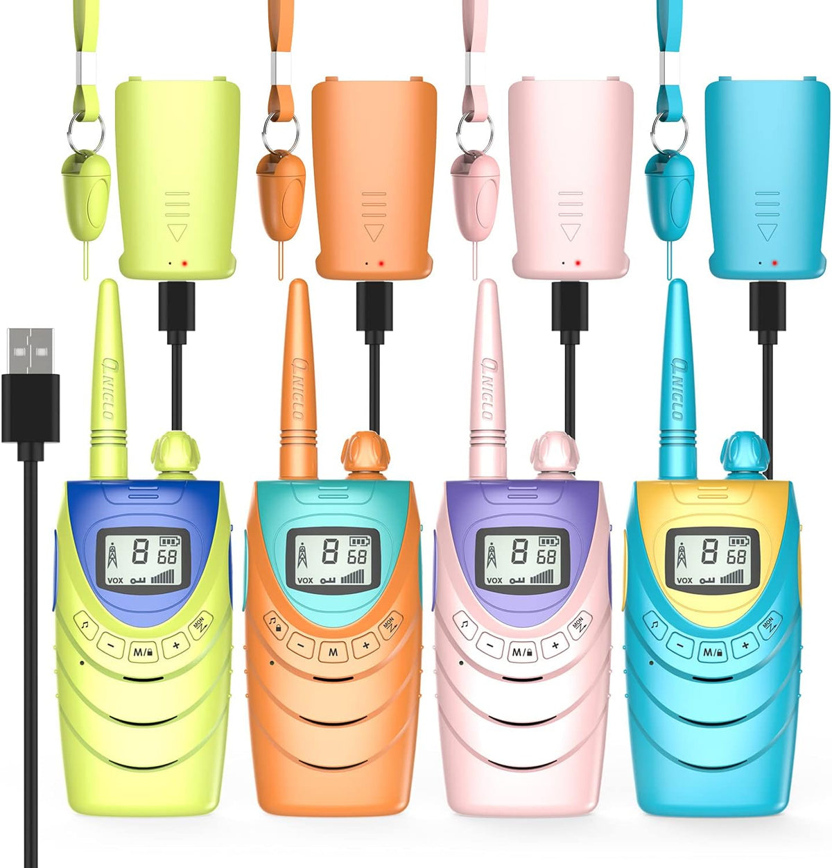 4 Pack Rechargeable Walkie Talkies, 22 Channels FRS 2 Way Radios S251378