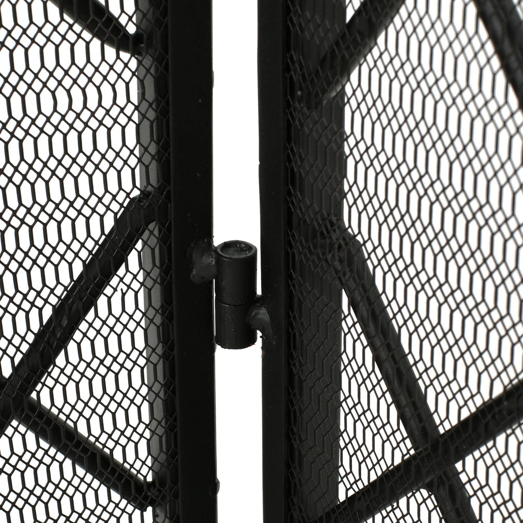 Black Contemporary Three Panel Fireplace Screen M658