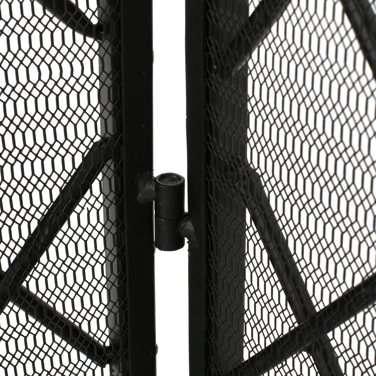 Black Contemporary Three Panel Fireplace Screen M658