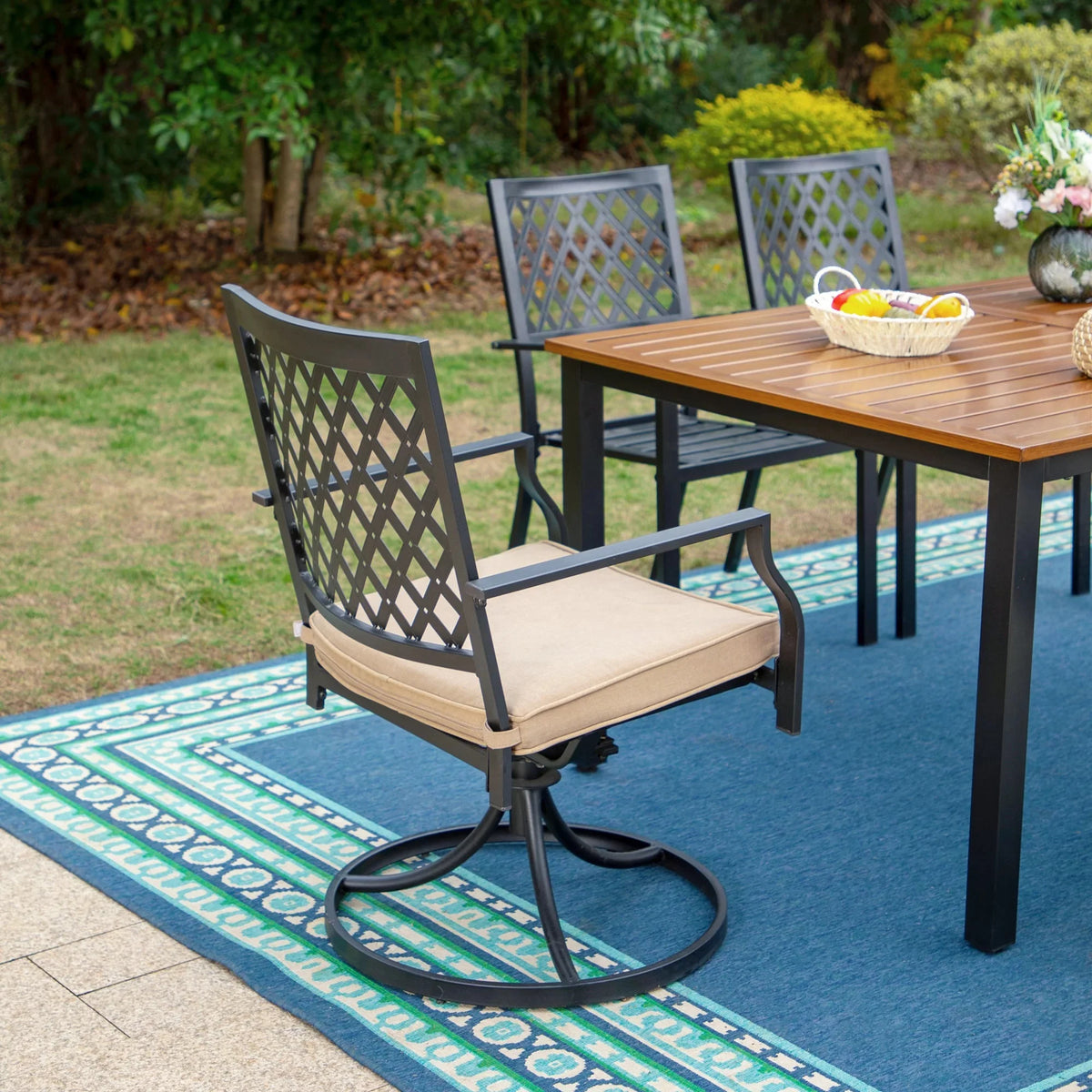 7-Piece Outdoor Dining Set with Swivel Chairs and Table C9130