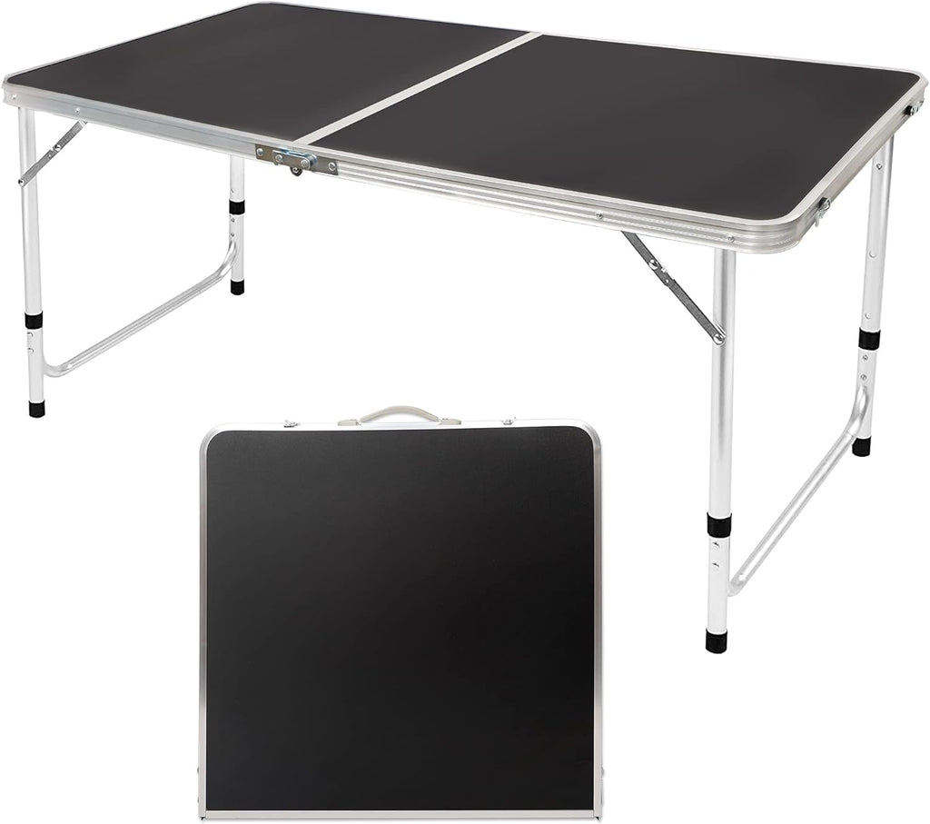 Black 4 Ft Aluminum Folding Camping Table O61065