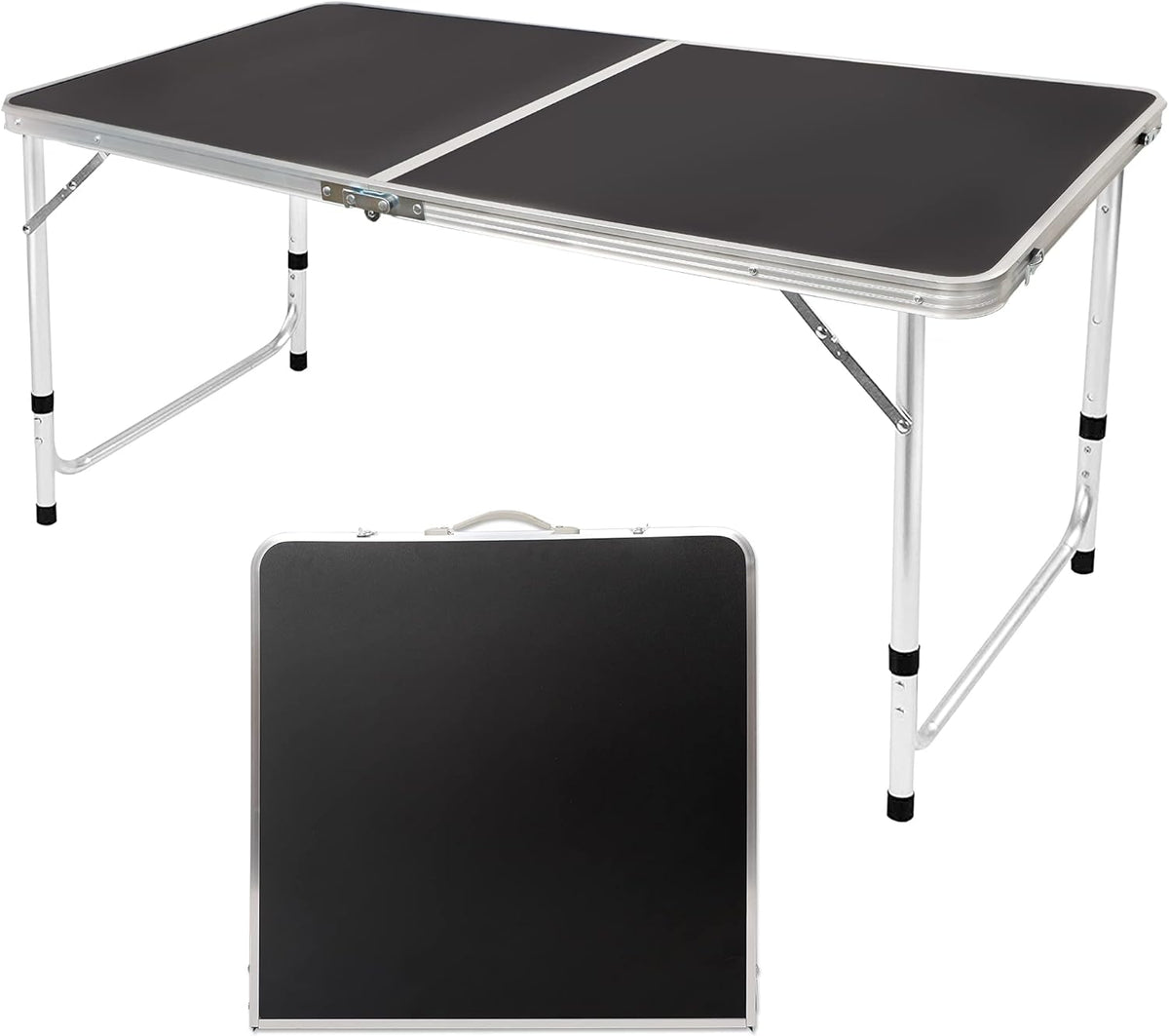 Black 4 Ft Aluminum Folding Camping Table O61065