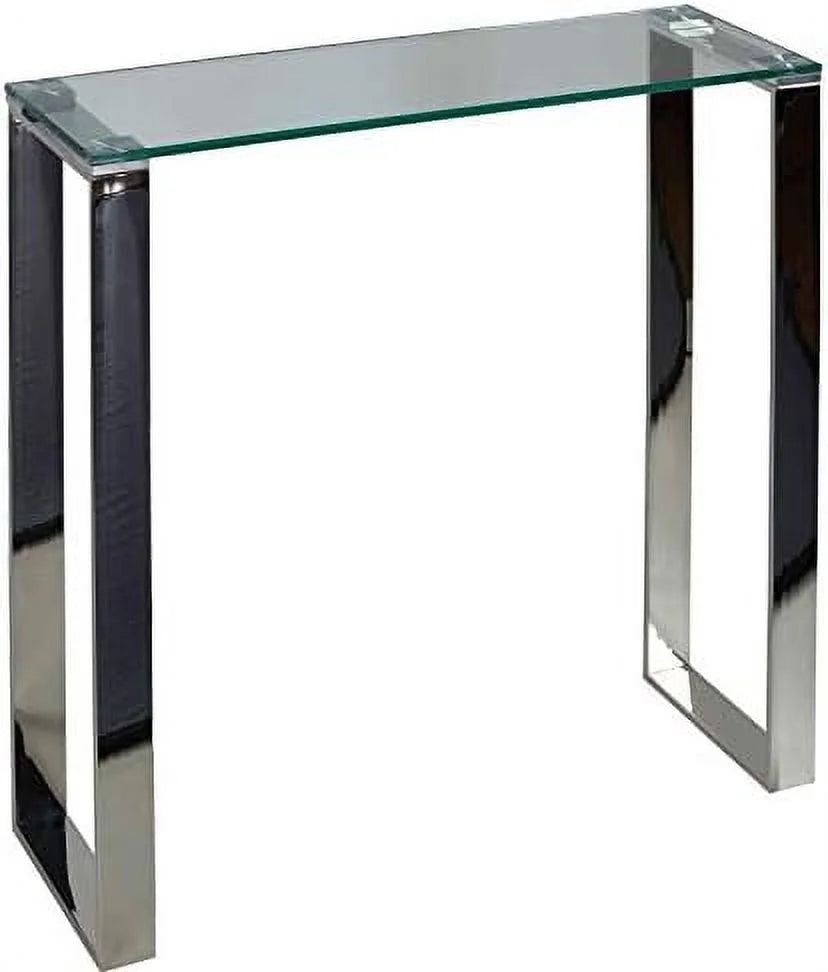 Small Glass and Stainless Steel Console Table W172