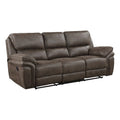 Brown Microfiber Double Reclining Sofa B552