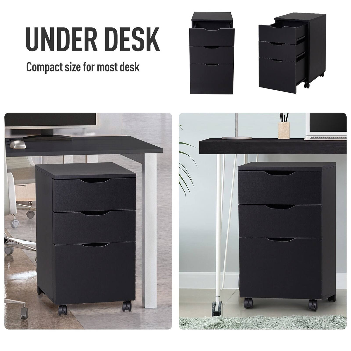 3 Drawer Rolling File Cabinet D179387