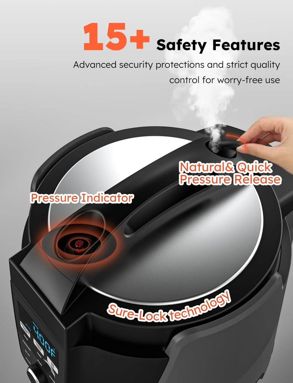 Air Fryer and Electric Pressure Cooker Combo with 2 Switchable Lids Z677862