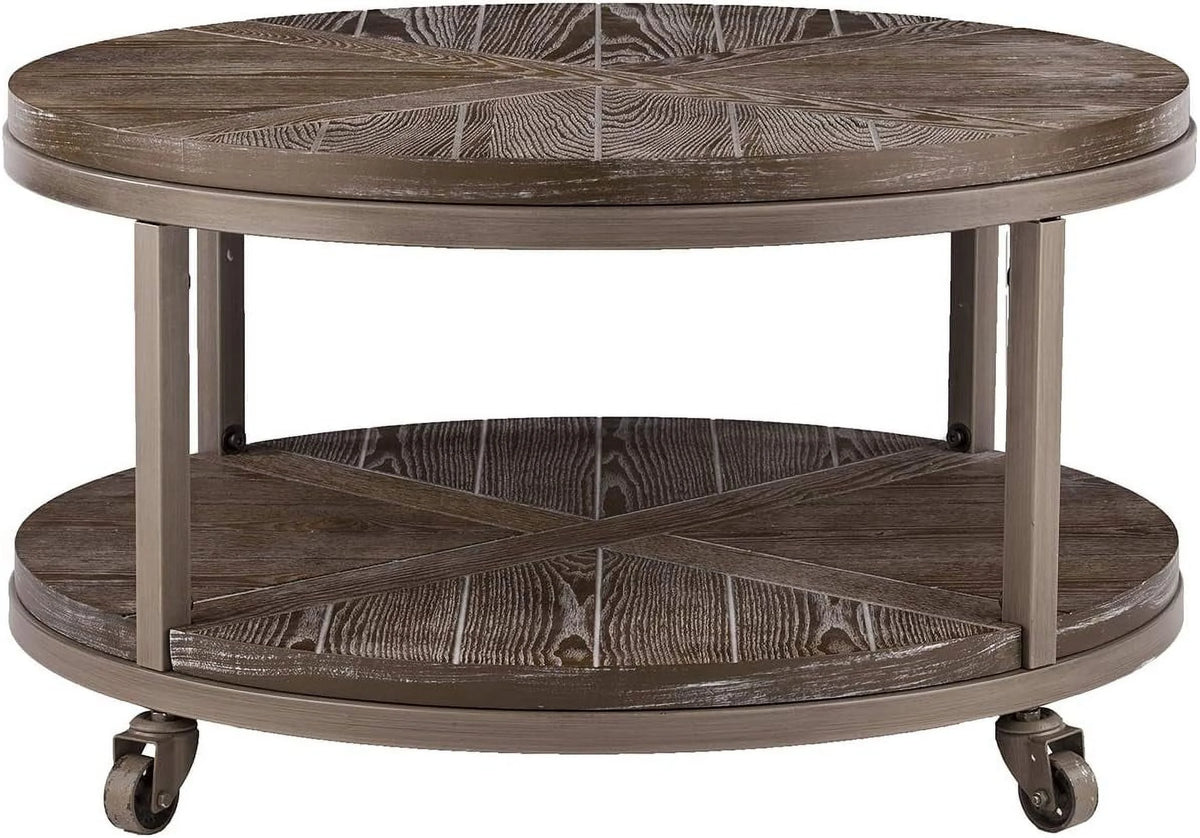 Round Industrial Coffee Table F215586