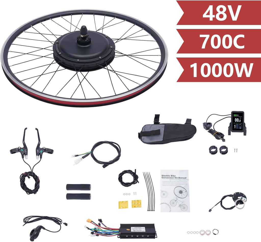 48V 1000W Front Wheel Hub Motor E-Bike Conversion Kit F8600