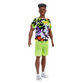 Black Curly Hair Ken Doll with Camo Print Shirt B721