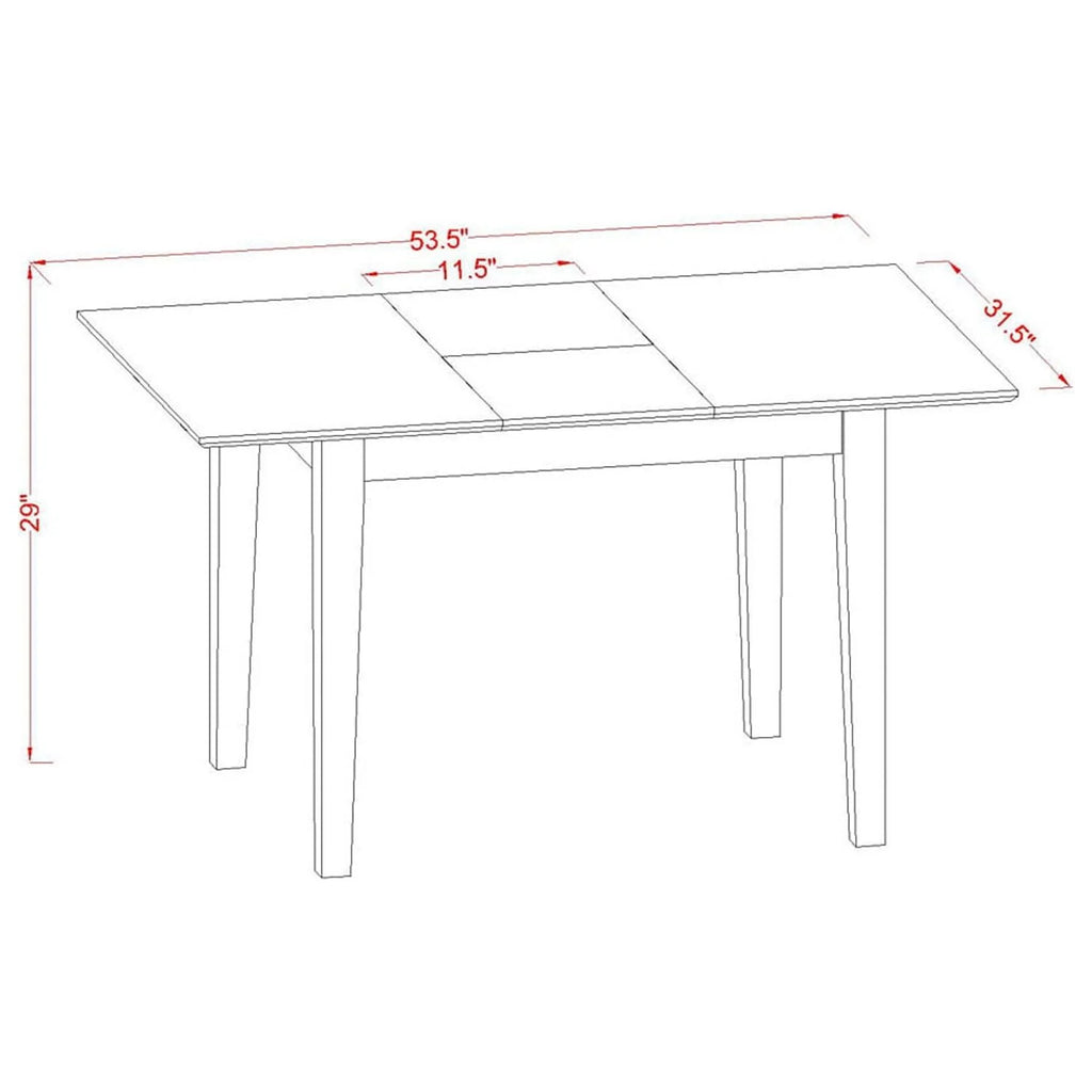 3Pc Rectangular Table With 2 Double X Back Chairs S583166