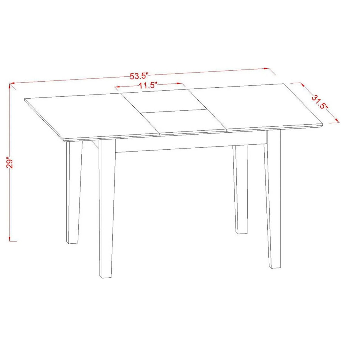 3Pc Rectangular Table With 2 Double X Back Chairs S583166