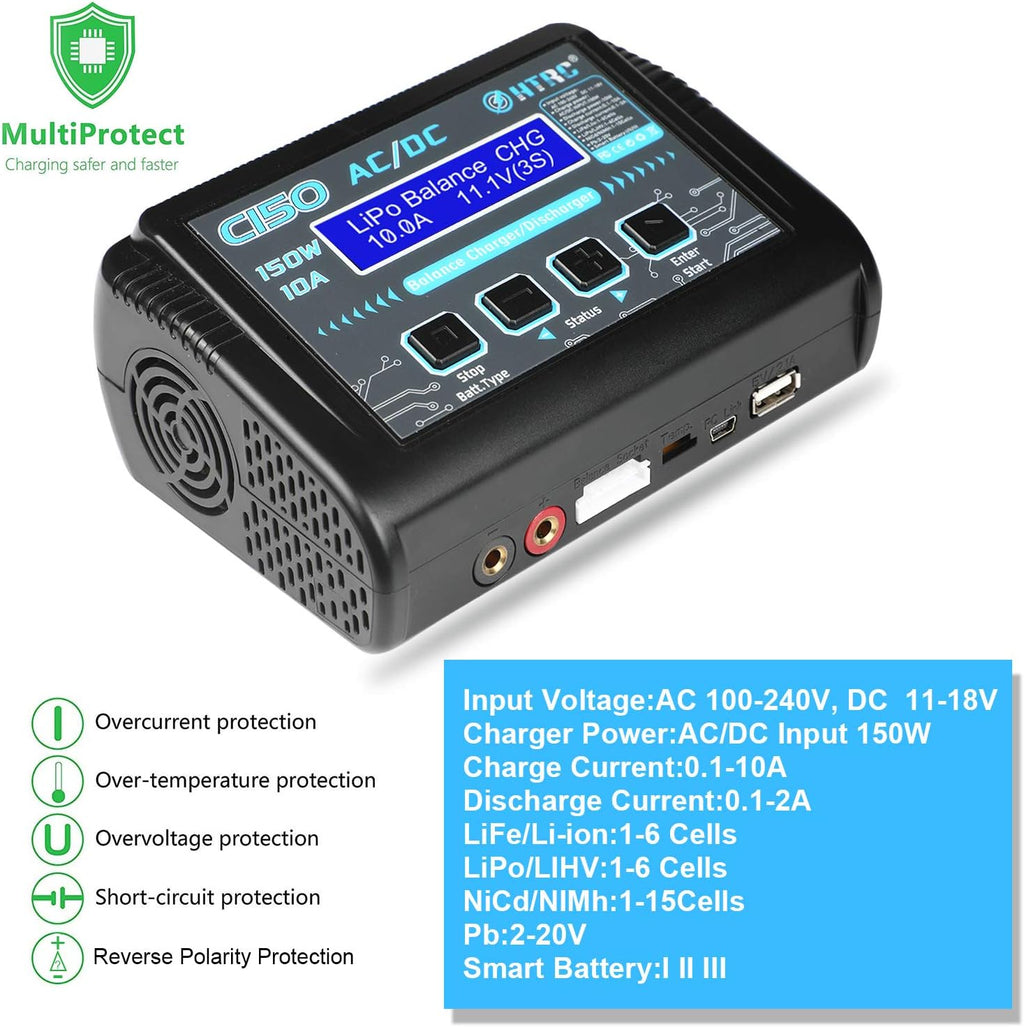 150W 10A 1-6S AC/DC LiPo Battery Balance Charger X108341