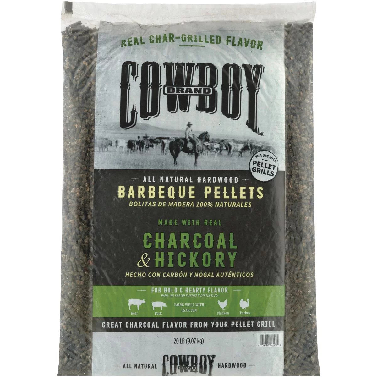 20LB Charcoal and Hickory Wood Pellets I1555